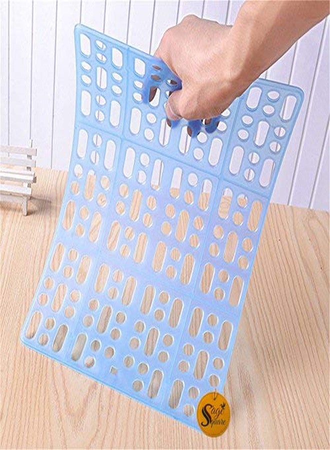 سايج سكوير سجادة أرضية مريحة مربعة الشكل من البولي فينيل كلوريد لحماية أقدام الأرانب/خنازير غينيا/النموس/الكلاب/القطط/القطط الصغيرة (قطعة واحدة، أزرق، مقاس واحد) - Image 3